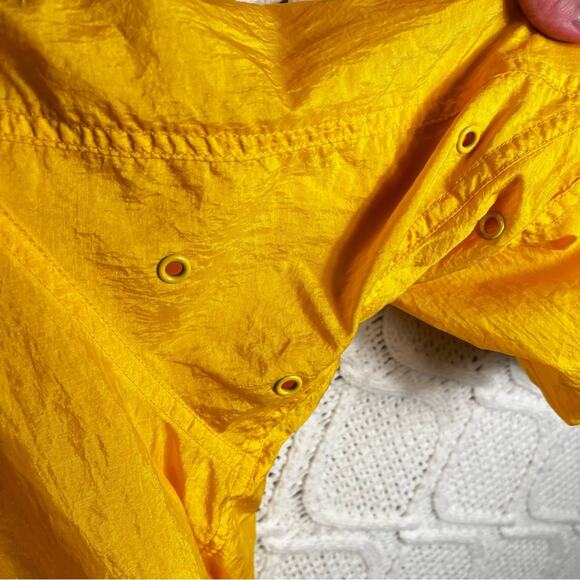 VTG LIZ WEAR (Liz Claiborne) Yellow Varsity 80s Windbreaker Jacket Sz S - Picture 8 of 10